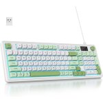 Clavier membrane sans fil 96% avec bouton, triple mode filaire / bluetooth 5. 0 / 2. 4g, structure gasket&rétr ... Clavier membrane sans fil 96% avec bouton, triple mode filaire / bluetooth 5. 0 / 2. 4g, structure gasket&rétr ...
