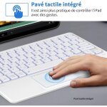 Clavier avec pav tactile, clavier sans fil bluetooth 10 pouces avec rtroclairage, [azerty] clavier ...