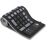 Clavier pliable en silicone usb filaire �tanche rollup keyboard pour ordinateur portable pc noir gris ...