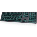 Clavier r?tro?clair? filaire slim ? avec bo?tier en aluminium, pav? num?rique et ?clairage rgb - connextion ...