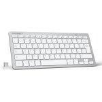 Clavier sans fil 2. 4g, mini clavier azerty ultra - mince avec 12 raccourcis multimdias, compact clavier ...