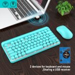 Clavier sans fil 2. 4ghz, version anglaise, chocolat, avec 8 touches, souris, portable, fonctionne avec ...