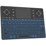 Clavier sans fil bluetooth 3 canaux, mini keyboard azerty fran�aisportable r�tro�clair� rechargeable ...