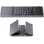 Clavier sans fil avec pavé tactile, clavier bluetooth pliable, mini clavier portable rechargeable, azerty ... Clavier sans fil avec pavé tactile, clavier bluetooth pliable, mini clavier portable rechargeable, azerty ...