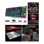 Clavier sans fil rgb 2. 4 ghz bluetooth et filaire + casque 7. 1 sans fil pc mac switch bluetooth mode ...