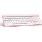 Clavier sans fil silencieux azerty franais rcepteur usb 2. 4ghz, 12 raccourcis multimdias, pav numrique, ...