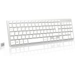 Clavier sans fil silencieux azerty franais rcepteur usb 2. 4ghz, 12 raccourcis multimdias, pav numrique, ...