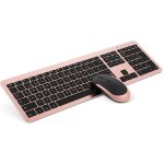 Clavier sans fil avec souris (pleine taille), rechargeable, clavier ergonomique sans fil avec protection ...