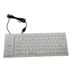 Clavier silicone �tanche blanc usb qwerty pour pc ordinateur ps4 universel