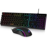 Clavier et souris gaming, ensembles clavier souris filaires, clavier ergonomique rtroclair, clavier ...