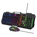 Clavier et souris de jeu filaire rtroclairs rvb, capuchons de touches en caoutchouc pour pc, gamer ...