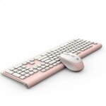 Clavier et souris de jeu r�tro filaire rose, kit rond sans fil 2. 4g, bouton multim�dia, souris 1600dpi ...