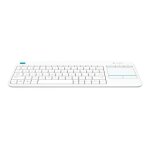 Clavier tactile sans fil logitech k400 plus - clavier - sans fil - 2. 4 ghz - allemand - blanc