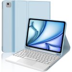 Clavier avec trackpad pour ipad air 11  m2 2024, azerty franais clavier dtachable avec trackpad pour ...