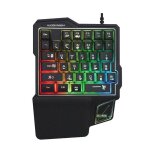 Clavier usb de jeu lumineux rvb à une main, 35 touches, pour tablette, ergonomique, coloré, avec repose ... Clavier usb de jeu lumineux rvb à une main, 35 touches, pour tablette, ergonomique, coloré, avec repose ...