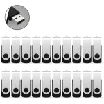Cle - usb 1 go, lot de 20 cl usb 1 go 2. 0, clef usb - 1go stockage externe avec pince pivotante pour ...