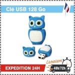 Cl� usb 128 go flash drive usb 128 gb 100 % r�el 2. 0 bon pour cadeaux multi owl type (bleue)