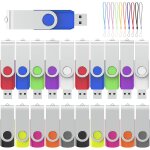 Cle usb 16 go lot de 20, cl usb 2. 0 pendrive clef usb 16go pivotant stockage disque avec 10 cordes ...