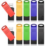 Cl usb 16 go multicolore - pack de 10 - cl usb multifonctionnelle avec design portable et rotatif - ...