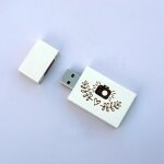 Cl usb 2. 0 16 go en bois blanc gravure avec appareil photo et coeur cadeau pour photographes et mariages ...