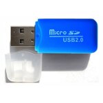 Cl� usb 2. 0 vers lecteur carte m�moire micro sd (bleu)