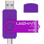 Clé usb 3. 0 64go otg flash drive dual port mémoire stick pour téléphone android tablette & pc - violet ... Clé usb 3. 0 64go otg flash drive dual port mémoire stick pour téléphone android tablette & pc - violet ...