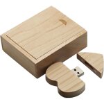 Cl� usb 3. 0 en bois en forme de coeur 32 go avec bo�te cadeau pour album photo, fian�ailles, amour, ...