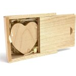 Cl� usb 3. 0 en bois en forme de c?ur 64 go avec bo�te en bois pour album photo, fian�ailles, amour, ...