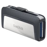 Clé usb 3. 1 type c sandisk ultra dual 32go argent - double connecteur usb type - c et type - a Clé usb 3. 1 type c sandisk ultra dual 32go argent - double connecteur usb type - c et type - a