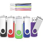 Cl� usb 32go lot de 5 flash drive 2. 0 m�moire stick stockage pivotantes porte clef usb u disque 5 couleurs ...