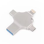 Cl usb 4 - en - 1 en mtal de 128 go - 8 broches, micro usb, usb - c, usb 3. 0