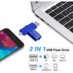 Cl� usb 64 go, 2 en 1 otg usb 3. 0 m�moire stick, pivotant u disque avec port micro usb pour smartphone ...
