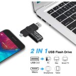 Cl� usb 64 go, 2 en 1 otg usb 3. 0 m�moire stick, pivotant u disque avec port micro usb pour smartphone ...