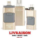 Cl usb 64 go 3 en 1 compatible ios / android pour apple iphone x / 8 / 7 / 6 / 5 samsung / ipad / macbook ...