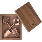 Cl� usb avec bo�te en bois, pack de 2 porte - cl�s en m�tal porte - cl�s d'amour cl� usb � m�moire flash ...