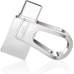 Cl� usb c 3. 0 64 go - grande capacit� m�tal mini clef 2 en 1 otg type c - stockage rotation disque m�moire ...