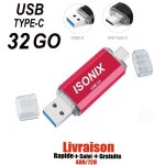 Cl� usb c 32 go gb type c otg usb flash drive pour android / pc rouge