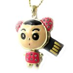 Promotion ! cl� usb collier 'choupette' rose dor� (8go)