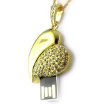 Promotion ! cl� usb collier 'love' dor� (8go)