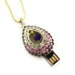 Promotion ! cl usb collier 'scarlett' violet dor (8go)
