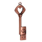 Cl usb en cuivre en forme de coeur, 4 go, 8 go, 16 go, 32 go, 64 go, cl usb en mtal, cl usb, cadeau ...