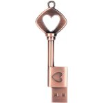 Cl�s usb forme de coeur pendrive cl� usb en m�tal usb3. 0 stick disque flash en bronze 16 go 32 go 64 ...