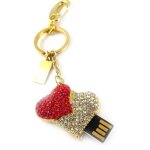 Promotion ! cl� usb porte - cl�s 'love' rouge blanc dor� (8go)