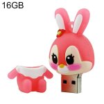 Cl usb en silicone cartoon bunny - 2. 0, rose, cadeau de festival parfait