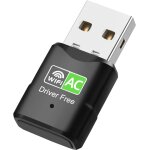 Cl� usb wlan ac600 avec pilote int�gr�, double bande 5 ghz / 2, 4 ghz, adaptateur usb wifi pour pc / ...