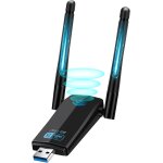 Cle wifi usb 3. 0, ac1300 mbps cl wifi puissante, 2. 4g / 5ghz dongle wifi, 5dbi double bande, antenne ...