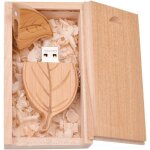 Clef usb 8go cle usb 2. 0 pendrive forme du feuille 8 go cl usb avec bote en bois mmoire flash usb ...