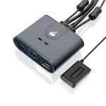Clicksell - hdmi kvm switch 1080@60hz full hd commutateur kvm pour souris, clavier, imprimante avec cbles ...