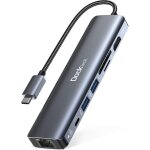 Clicksell - hub usb c ethernet hdmi 4k 60hz, adaptateur usb c 7 - en - 1 avec ethernet hdmi, lan rj45, ...
