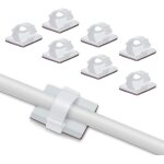 Clips de cble adhsif rglable (lot de 40) pour gestion de cble  fibre optique, attache fil et le ...